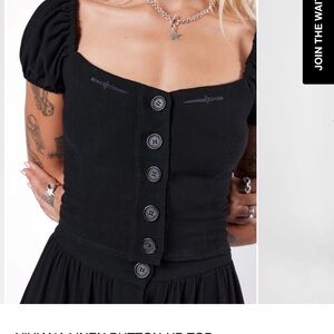 Chic Black Button-Up Top